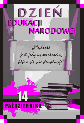 Kolorowa kartka przypominająca, że 14 październik to dzień Edukacji Narodowej
